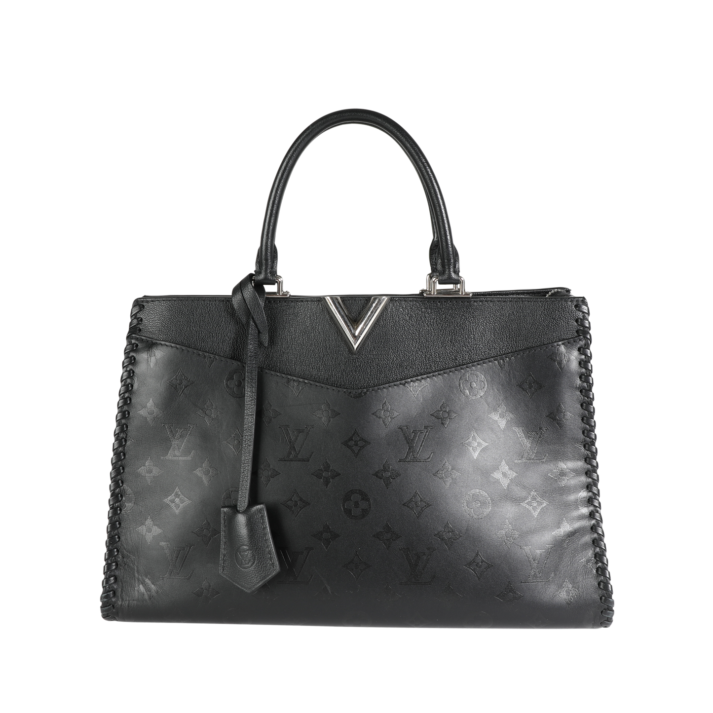 Louis Vuitton Louis Vuitton Black Monogram Leather Very Zipped Tote