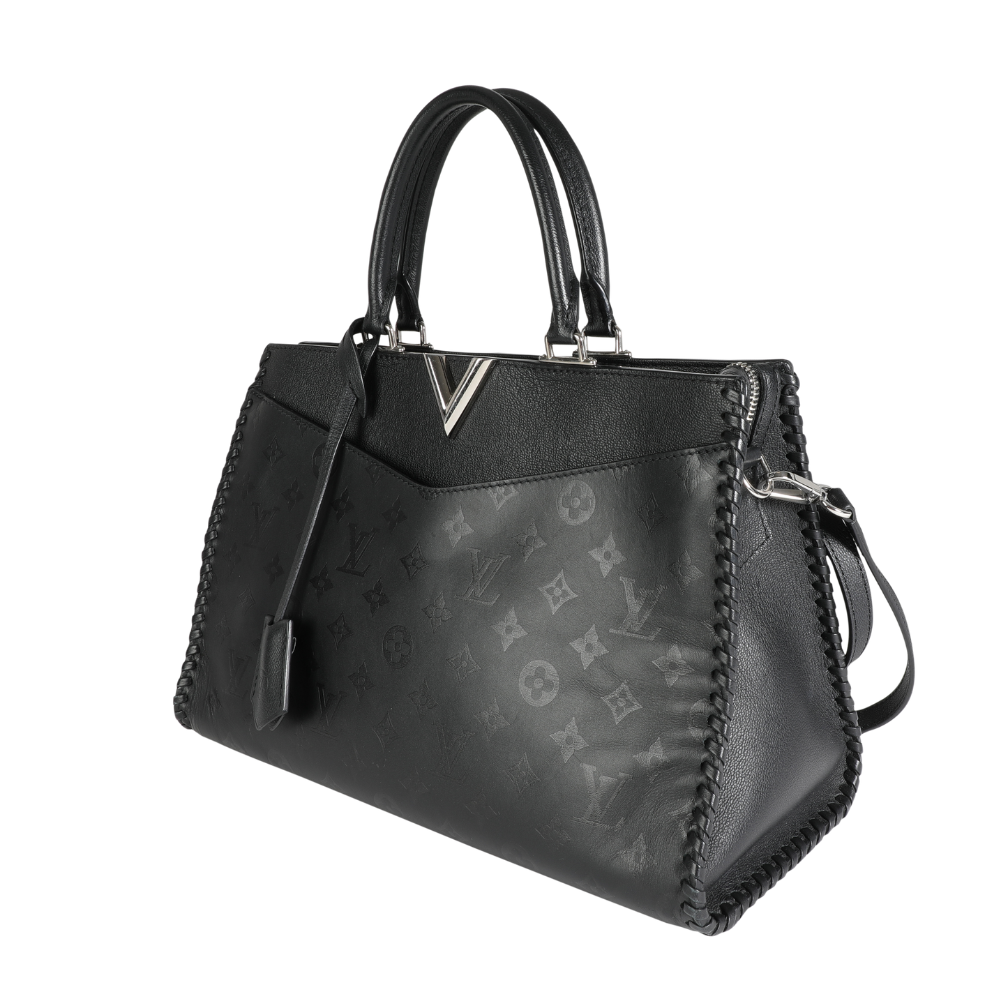 Louis Vuitton Louis Vuitton Black Monogram Leather Very Zipped Tote