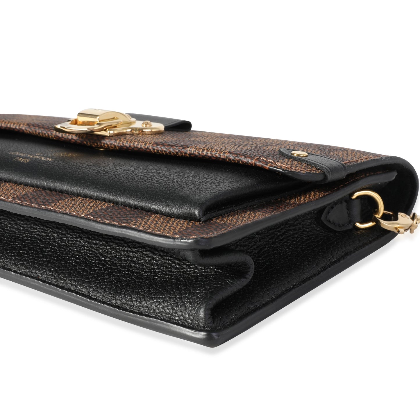 Louis Vuitton Louis Vuitton Damier Ebene Canvas & Black Cowhide Vavin Chain Wallet