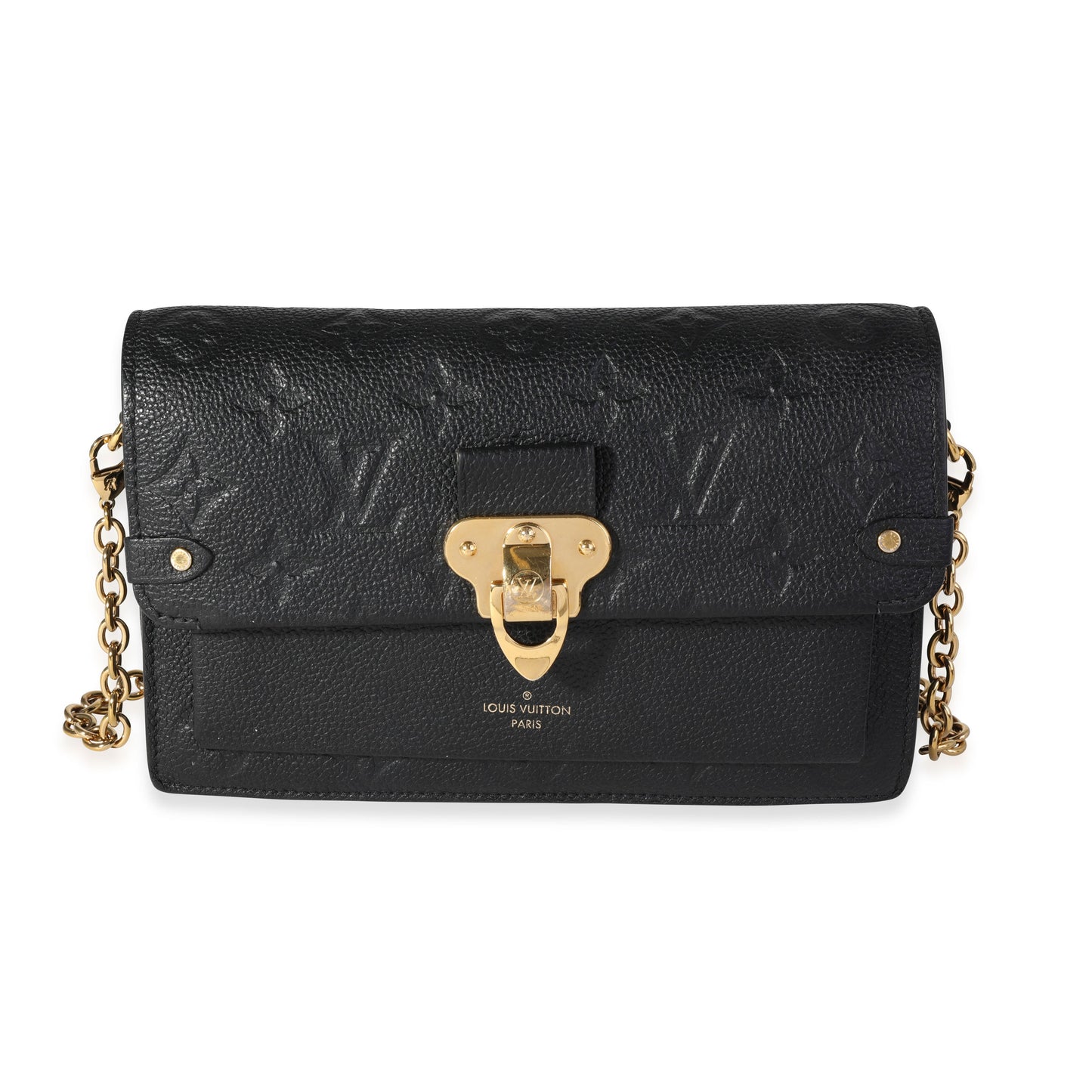 Louis Vuitton Louis Vuitton Black Monogram Empreinte Leather Vavin Wallet on Chain