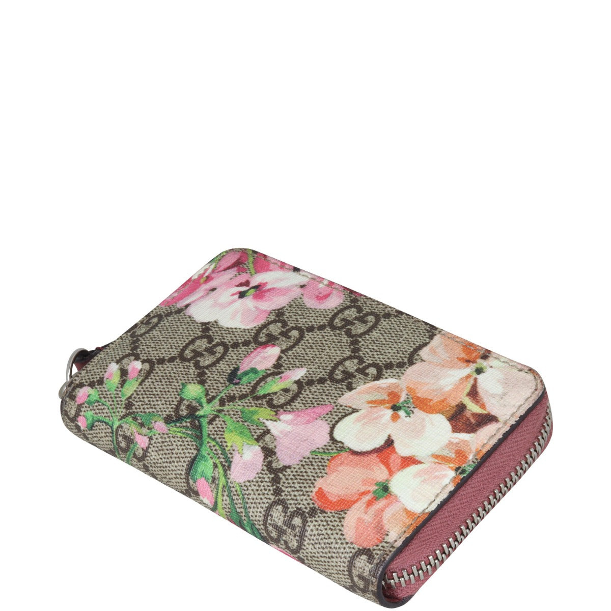 Gucci GG Supreme Blooms Zip Around Card Case