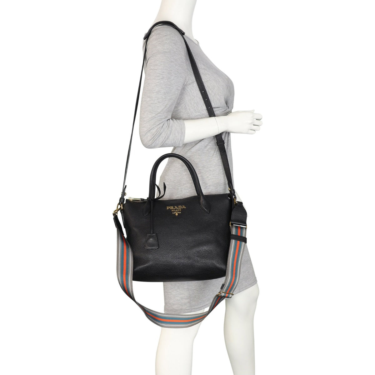 Prada Vitello Daino Zip Tote