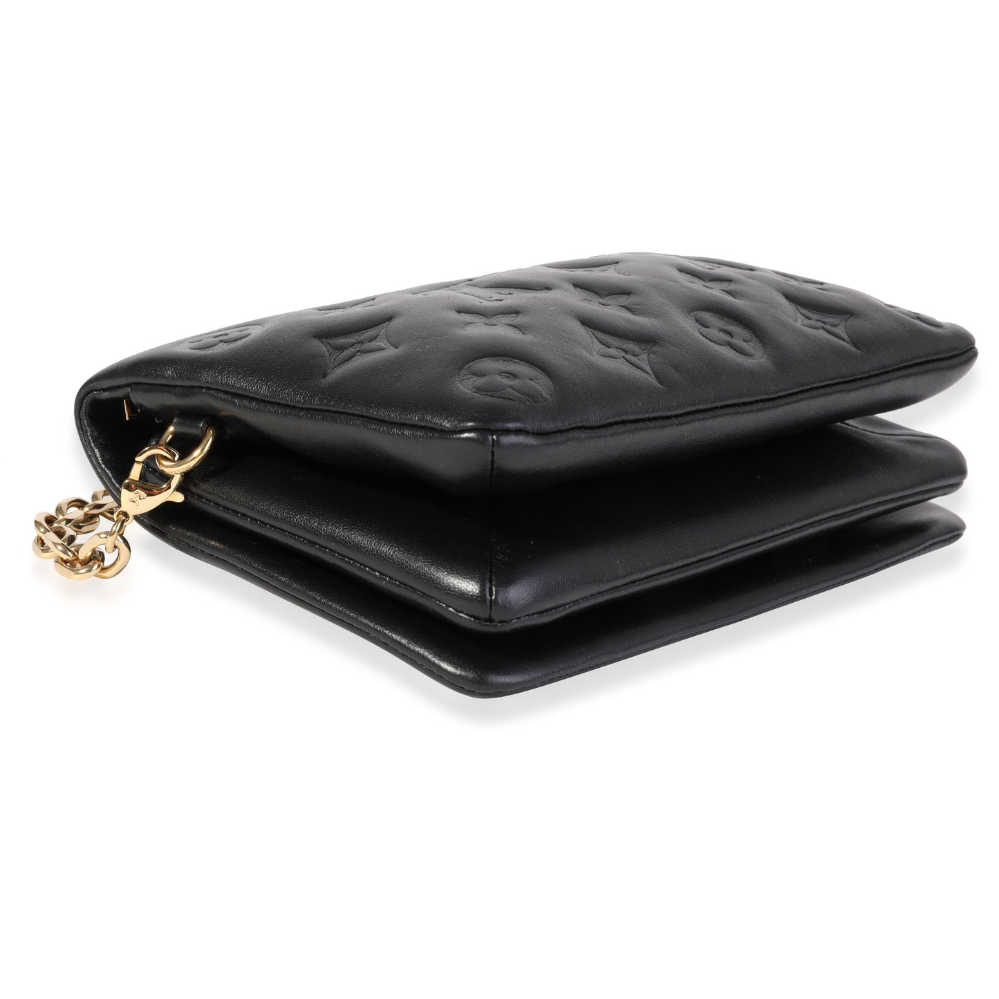 Louis Vuitton Louis Vuitton Black Monogram Embossed Lambskin Pochette Coussin