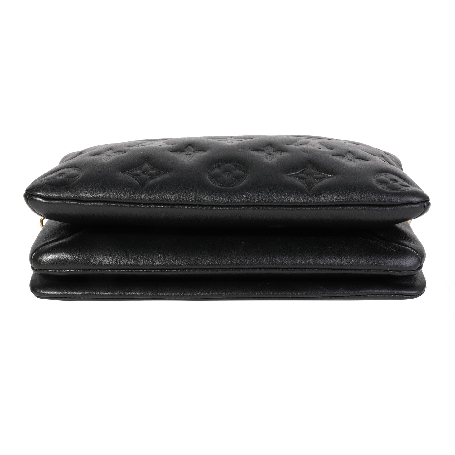Louis Vuitton Louis Vuitton Black Monogram Embossed Lambskin Pochette Coussin