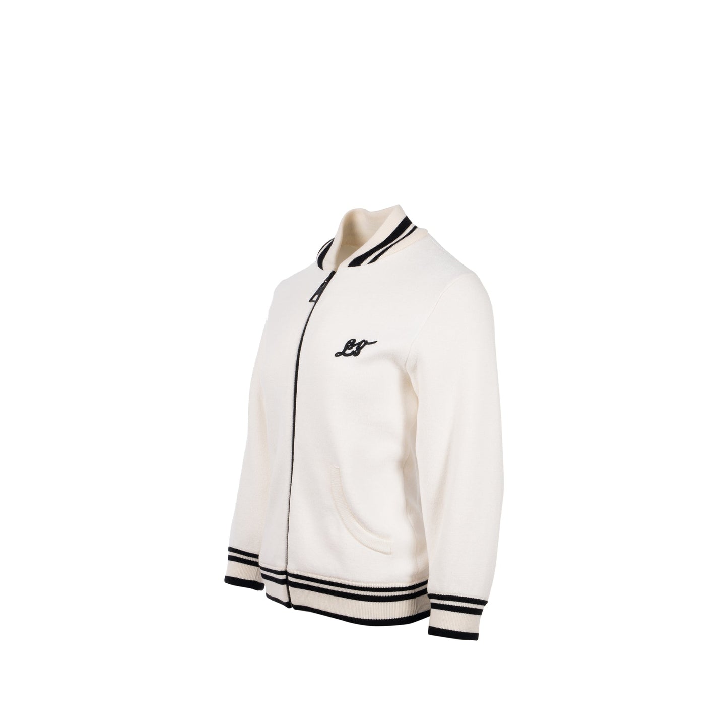 Louis Vuitton size Long-sleeved Zip jacket wool/ cotton White