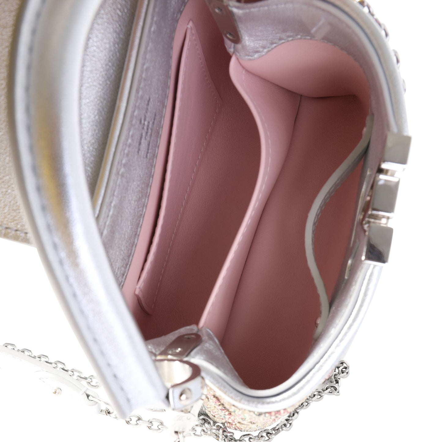 Louis Vuitton Louis Vuitton Silver Metallic Broderies Capucines Mini