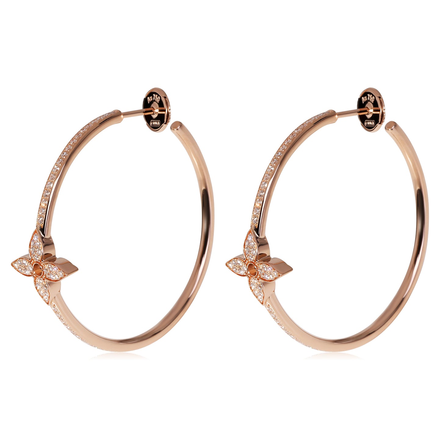 Louis Vuitton Idylle Blossom Hoop Earrings in 18k Rose Gold 0.61 CTW