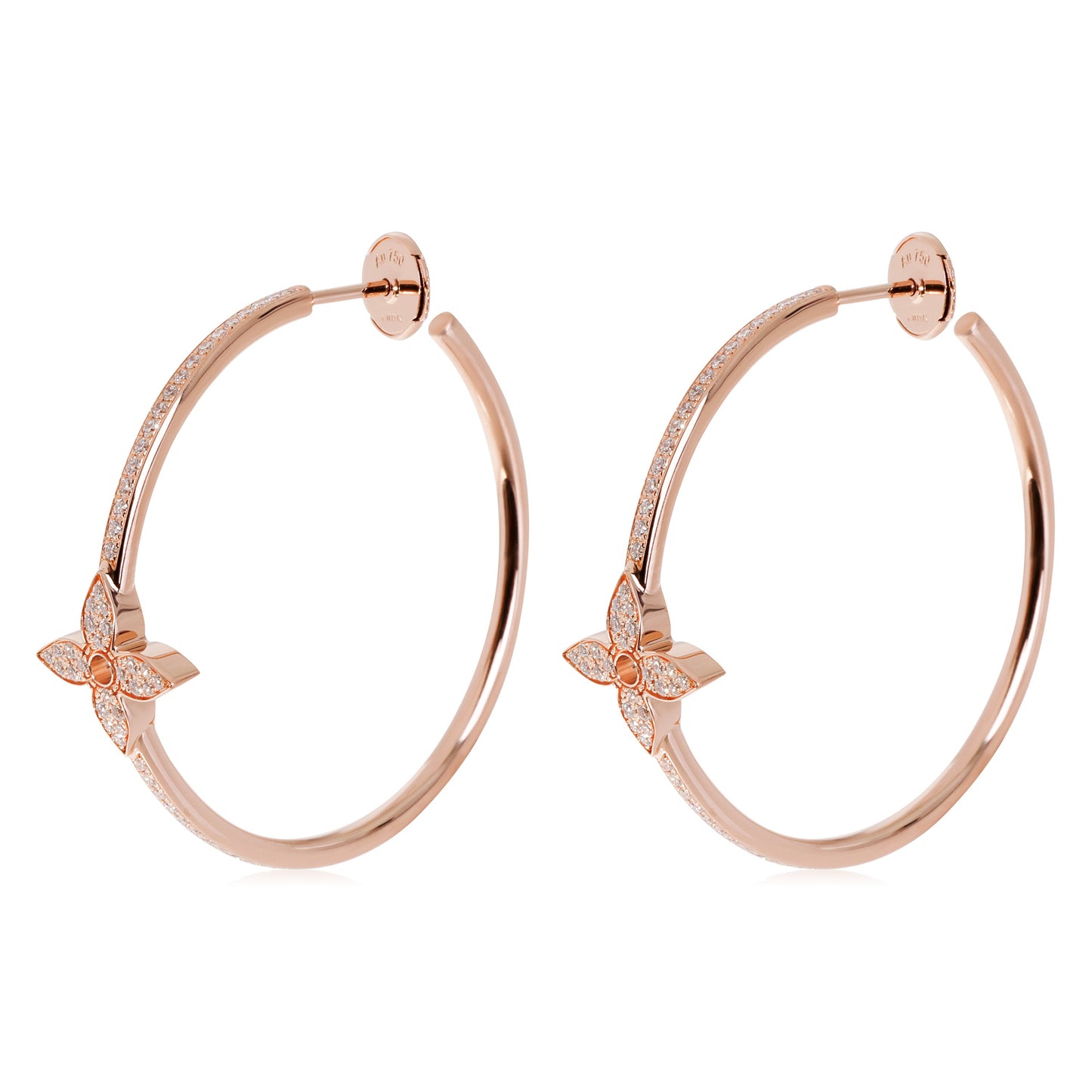 Louis Vuitton Idylle Blossom Hoop Earrings in 18k Rose Gold 0.61 CTW