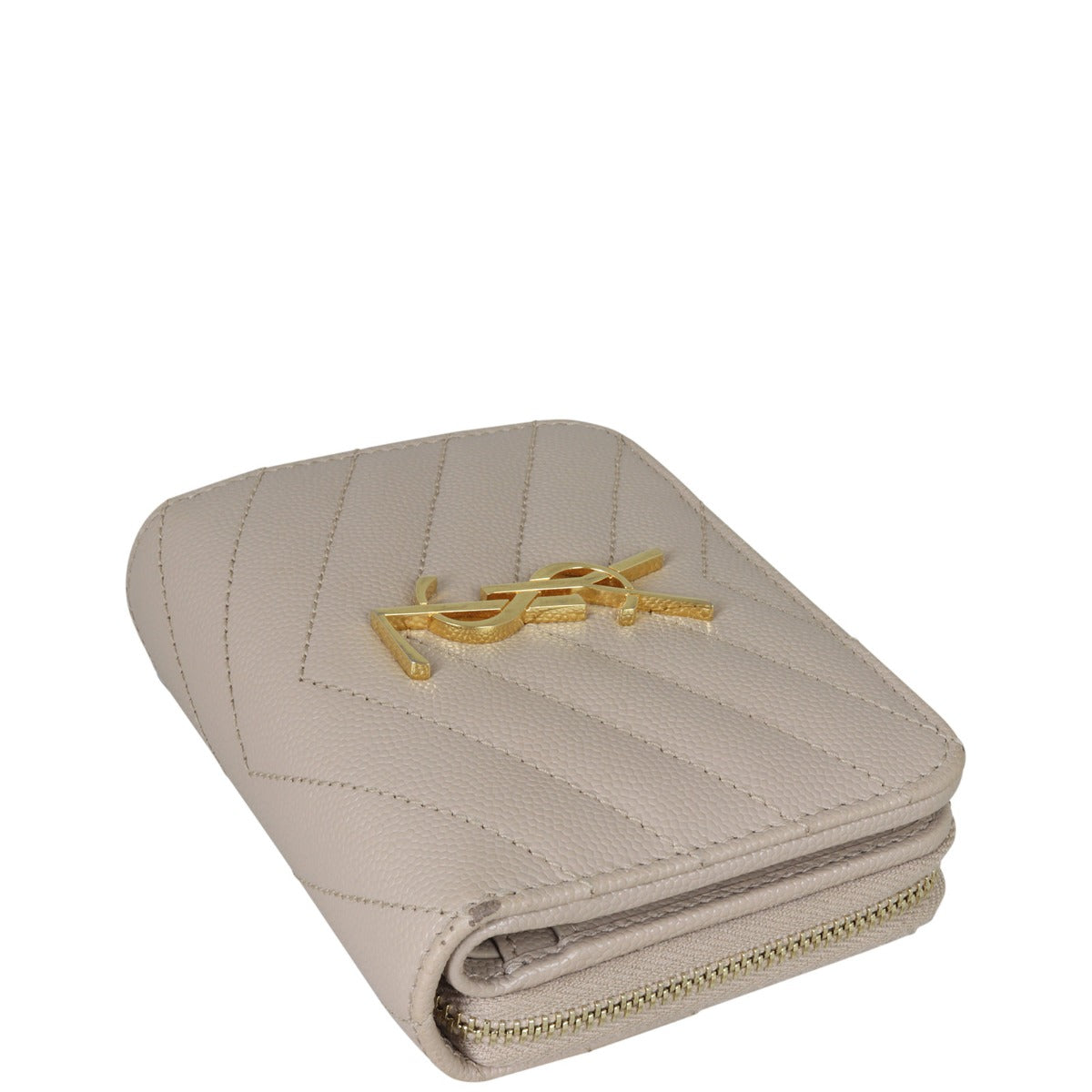 Saint Laurent Cassandre Zip Around Compact Wallet