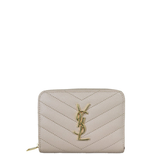 Saint Laurent Cassandre Zip Around Compact Wallet