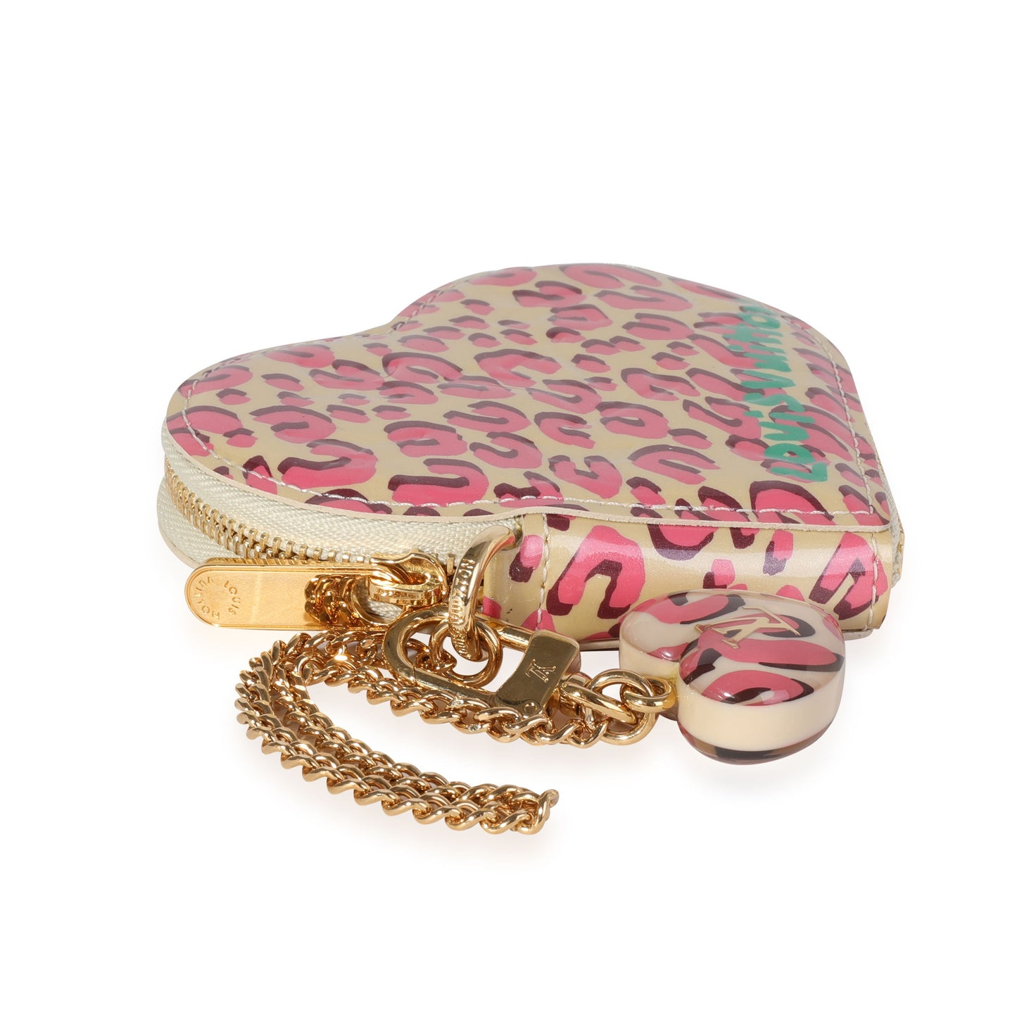 Louis Vuitton Louis Vuitton x Stephen Sprouse Blanc Corail Leopard Vernis Heart Coin Purse
