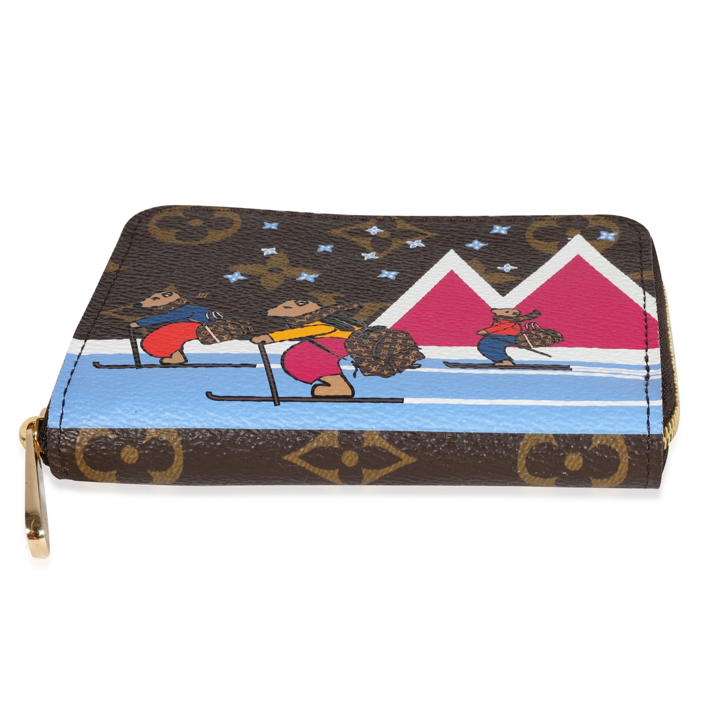 Louis Vuitton Christmas Animation Bears Skiing Monogram Canvas Zippy Coin Purse