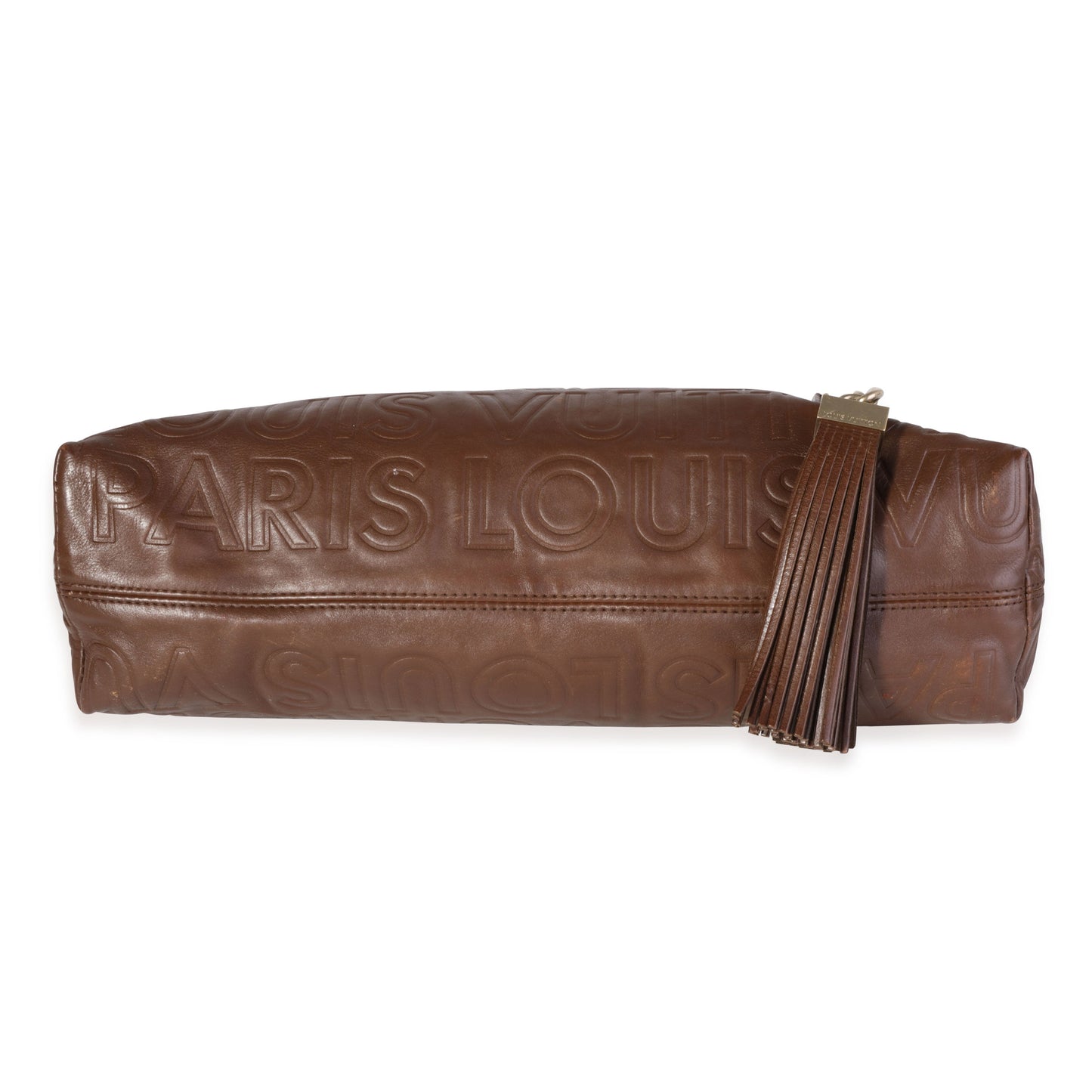 Louis Vuitton Louis Vuitton Limited Edition Brown Embossed Leather Paris Souple Wish Bag