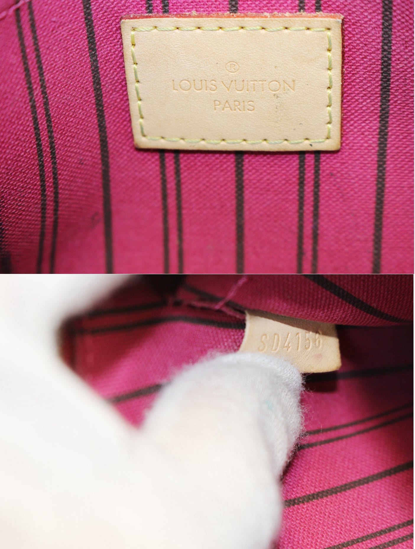 LOUIS VUITTON Monogram Canvas Pochette Wristlet Pouch Neverfull MM Fuchsia