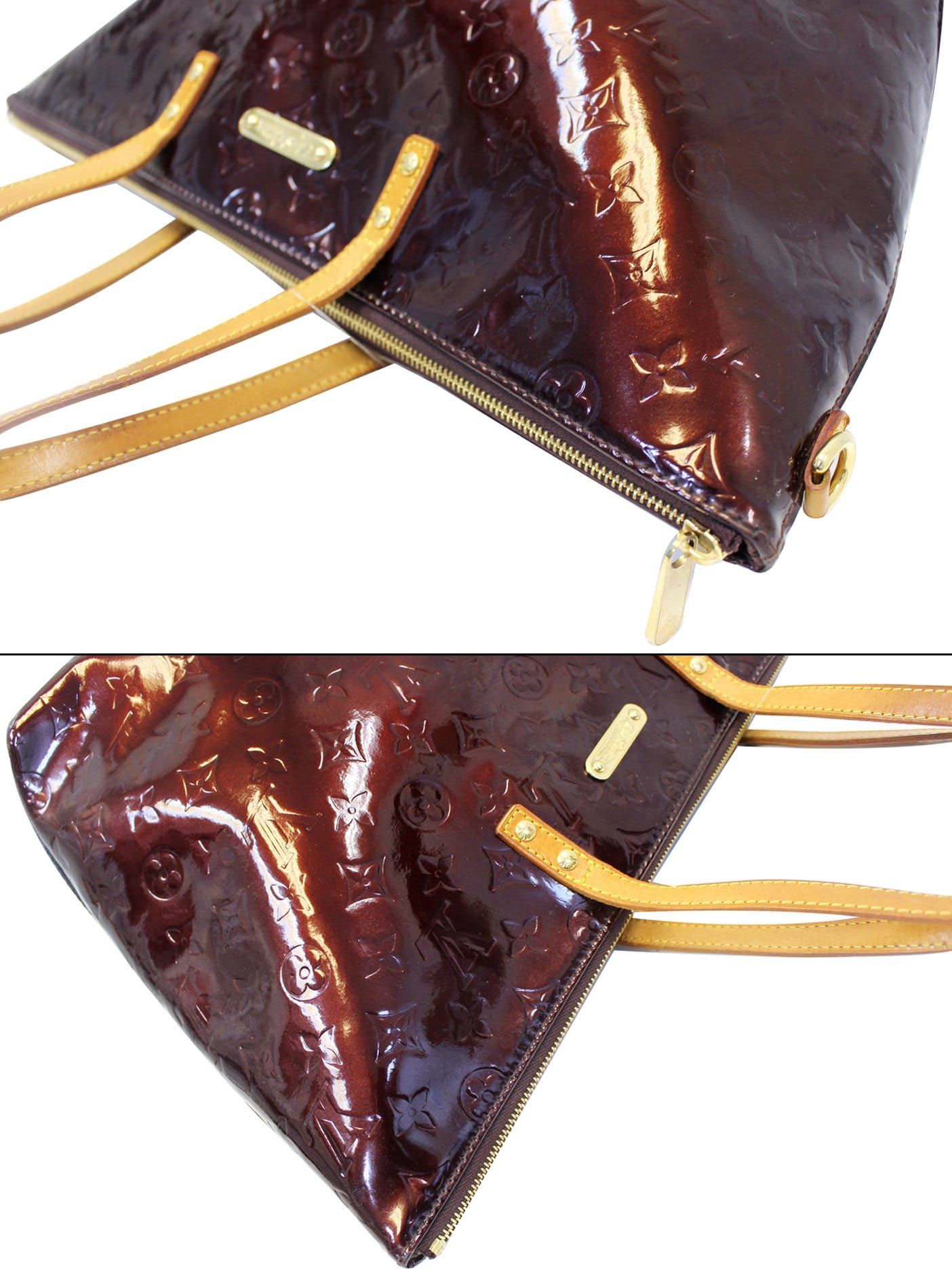 LOUIS VUITTON Violette Vernis Leather Bellevue GM Shoulder Bag