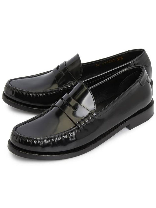 Luxury Saint Laurent Trending 2025 Women's Monogram Le Penny Loafer Black