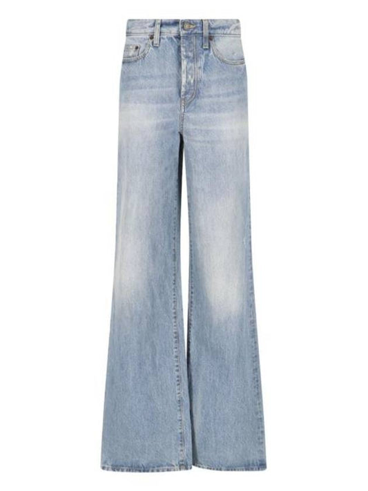 Luxury Saint Laurent Trending 2025 Denim Cotton Bootcut Jeans Blue