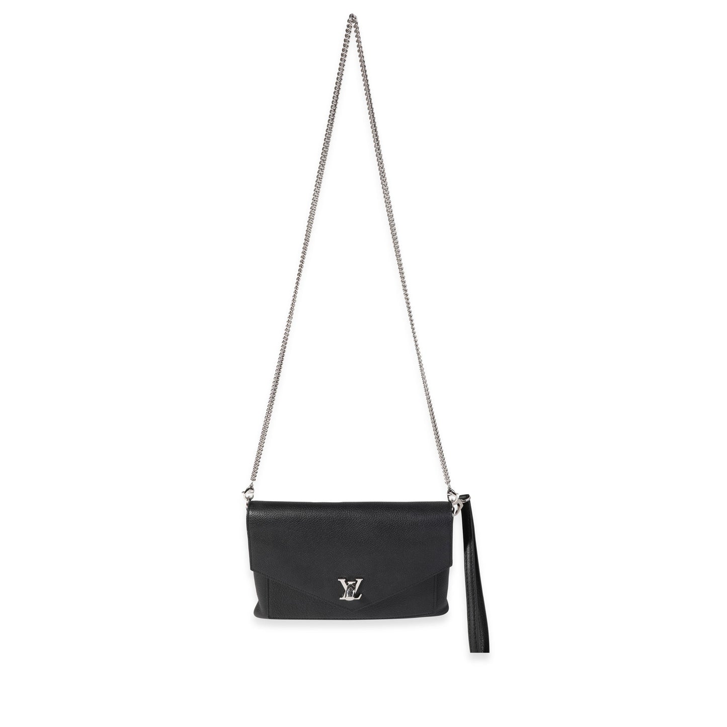Louis Vuitton Louis Vuitton Black Calf Leather Lockme Chain Pochette