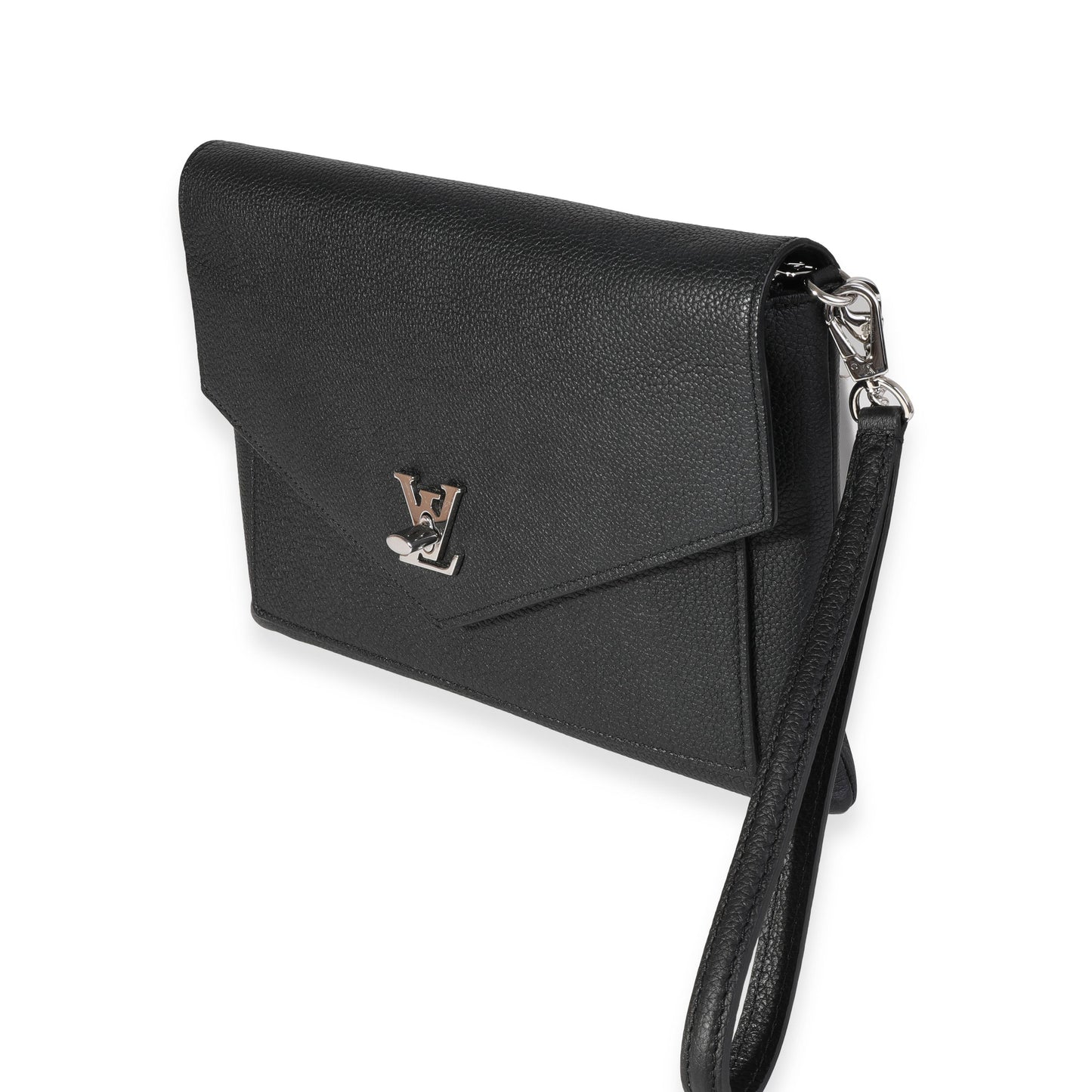 Louis Vuitton Louis Vuitton Black Calf Leather Lockme Chain Pochette