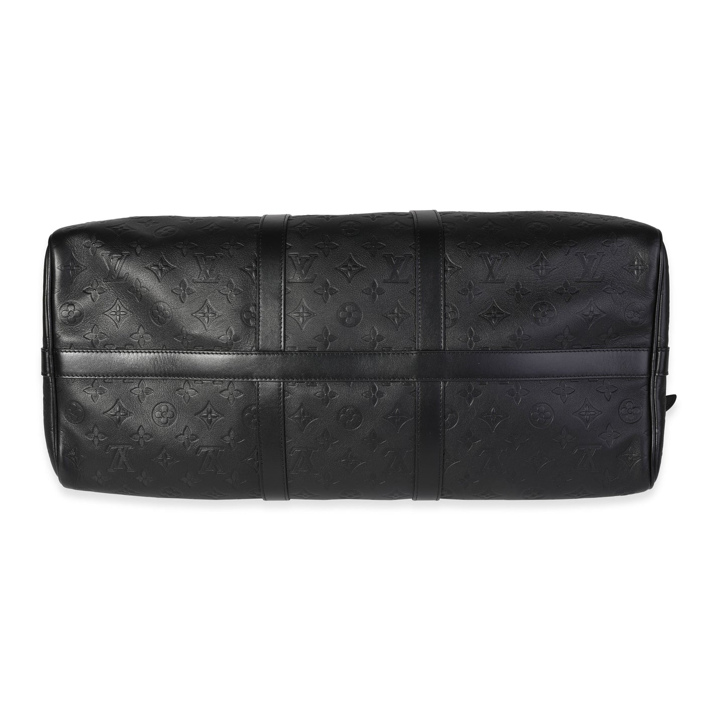 Louis Vuitton Louis Vuitton Black Monogram Shadow Leather Keepall Bandoulière 50