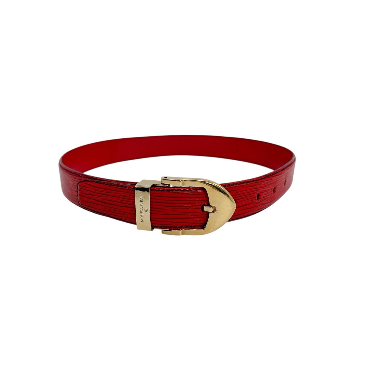 LOUIS VUITTON belt Epi Leather Red belt Epi Red Women