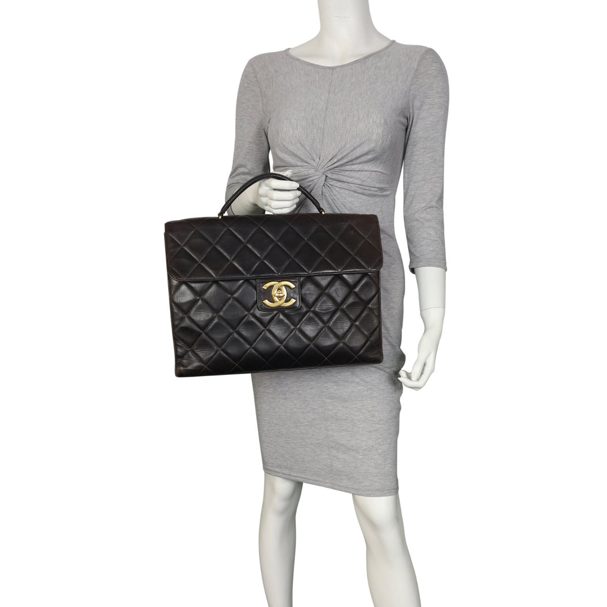 Chanel CC Quilted Briefcase (vintage) | Black