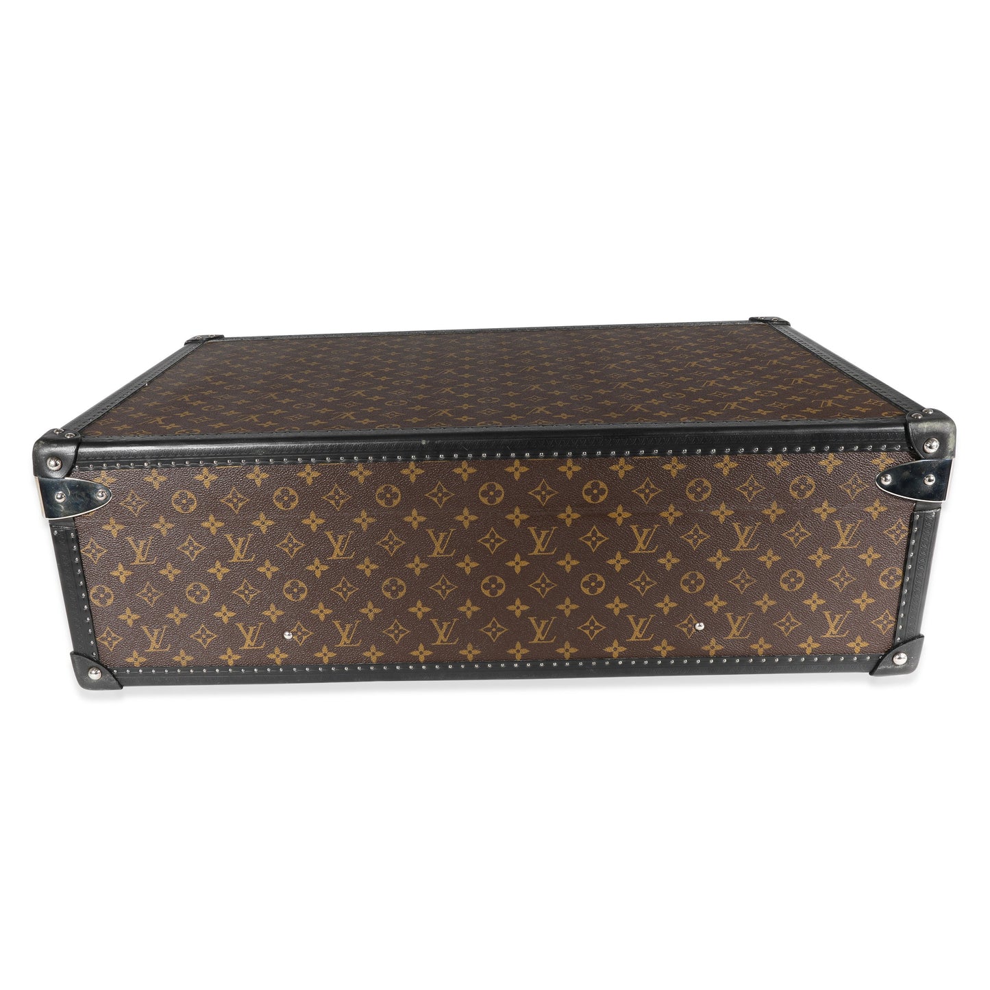 Louis Vuitton Monogram Macassar & Black Leather Alzer Trunk 70