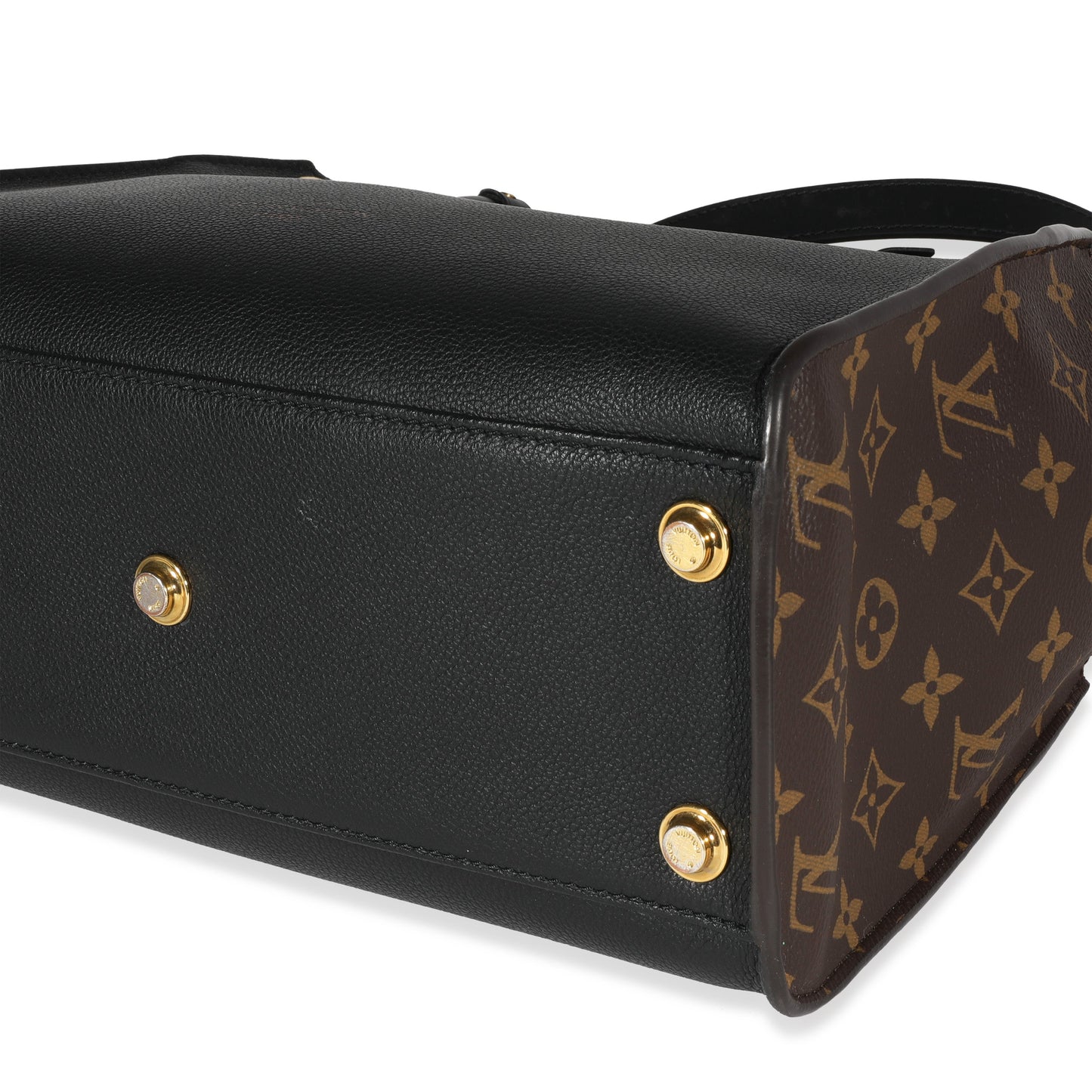 Louis Vuitton Louis Vuitton Monogram Canvas & Black Calfskin On My Side MM Tote
