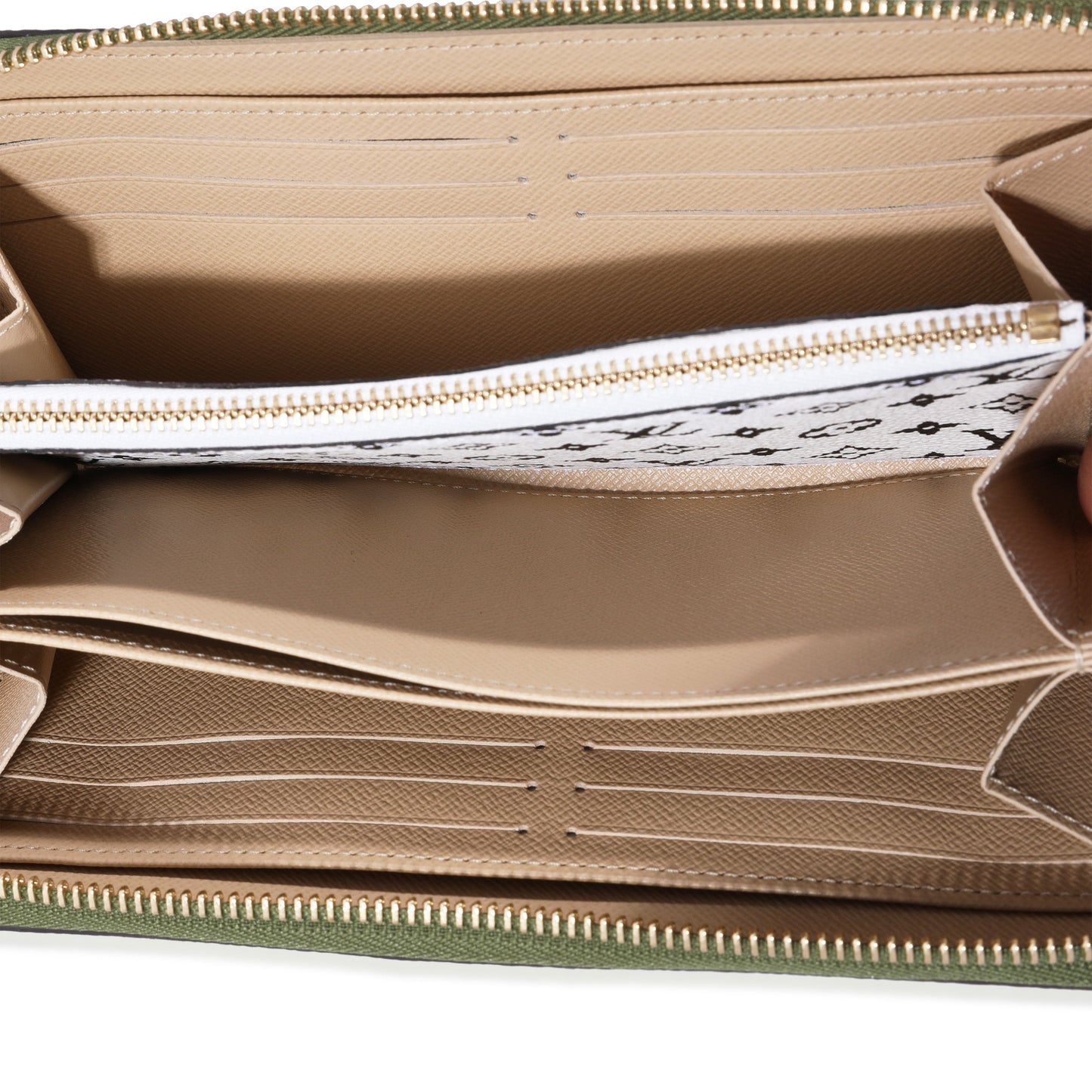 Louis Vuitton Louis Vuitton Khaki & White Monogram Giant Zippy Wallet
