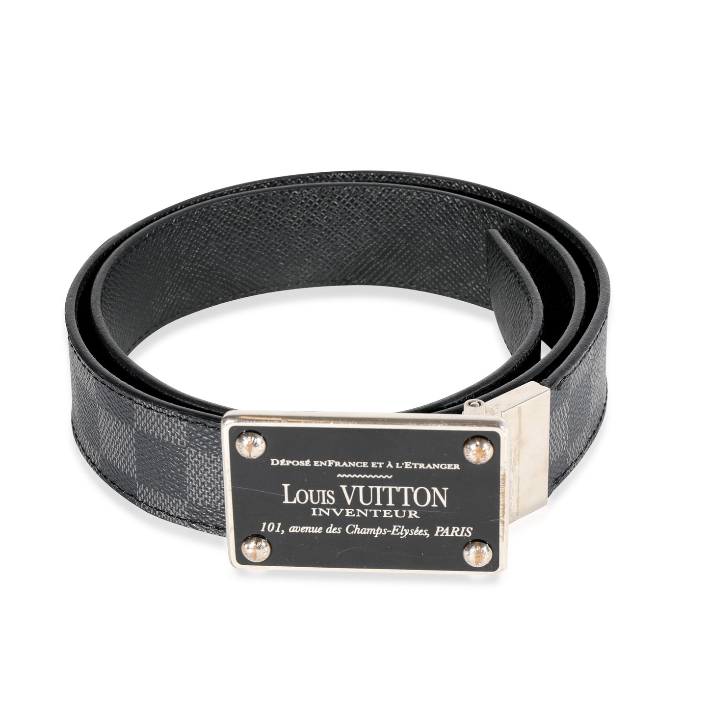 Louis Vuitton Louis Vuitton Damier Graphite Inventeur Belt 85