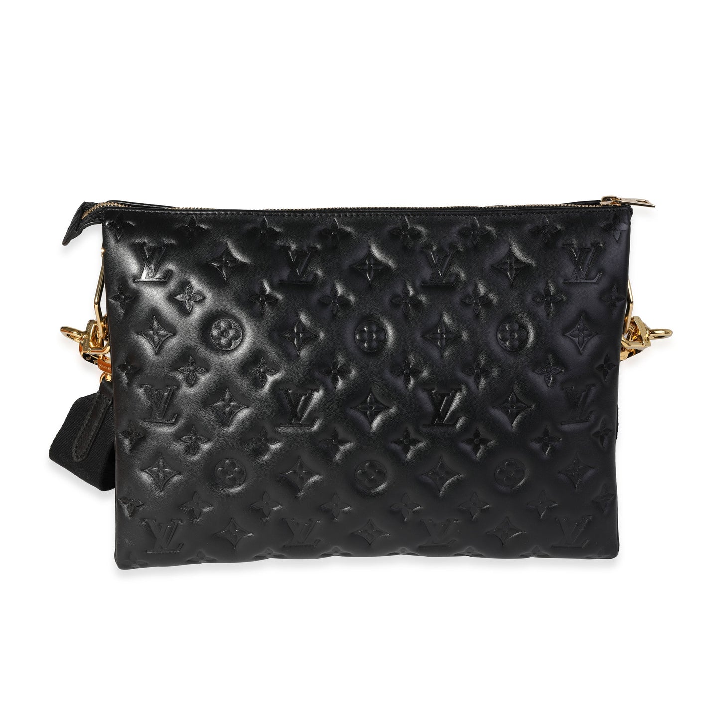 Louis Vuitton Louis Vuitton Black Embossed Lambskin Coussin MM