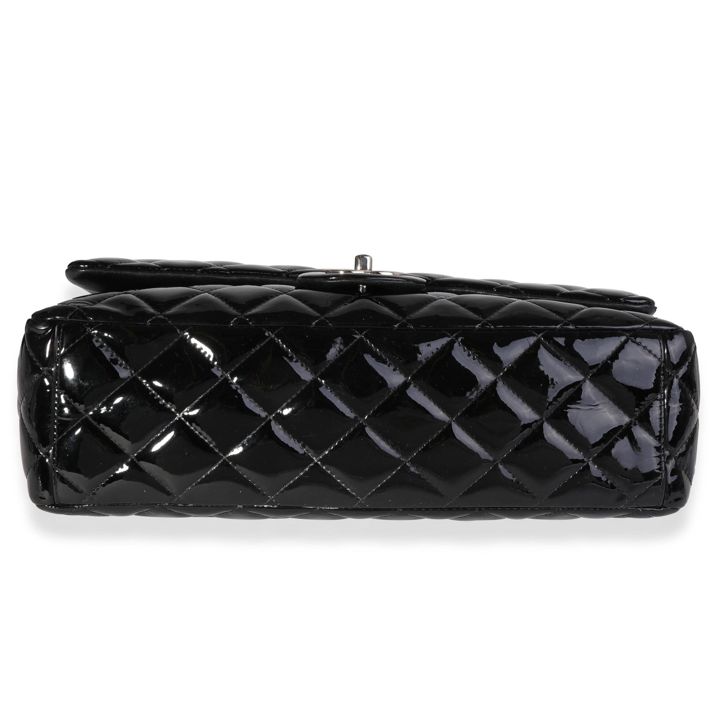 Chanel Black Quilted Patent Leather Maxi Classic Double Flap Bag