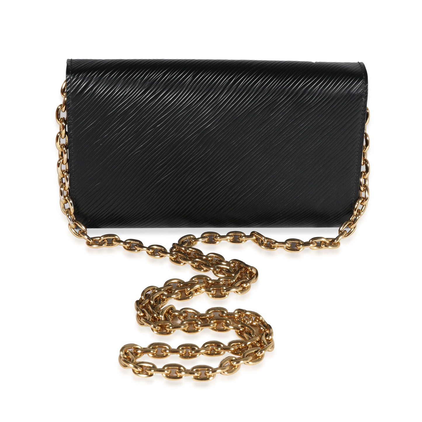 Louis Vuitton Louis Vuitton Black Blooming Flowers Epi Twist Chain Wallet