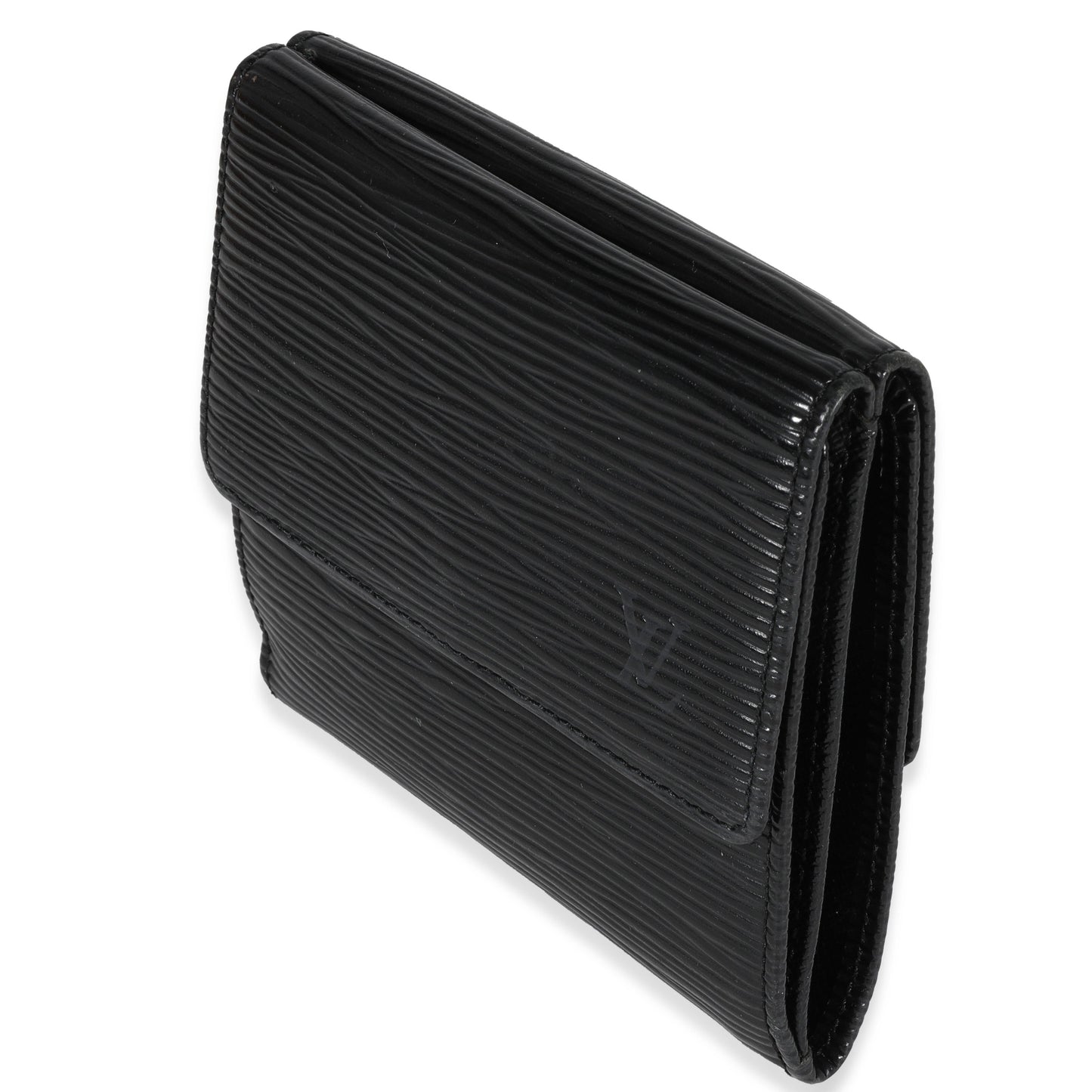 Louis Vuitton Louis Vuitton Black Epi Leather Porte-Monnaie Compact Wallet