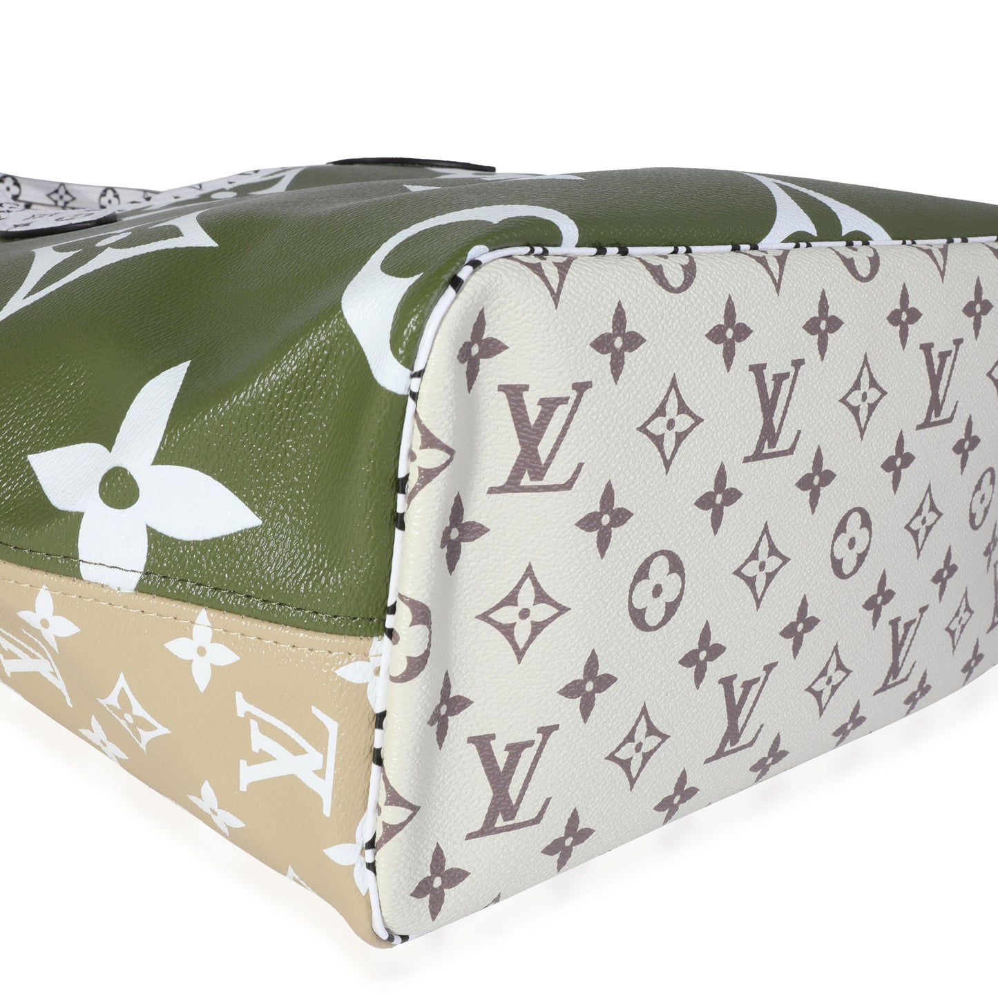 Louis Vuitton Louis Vuitton Khaki & White Monogram Giant Neverfull MM