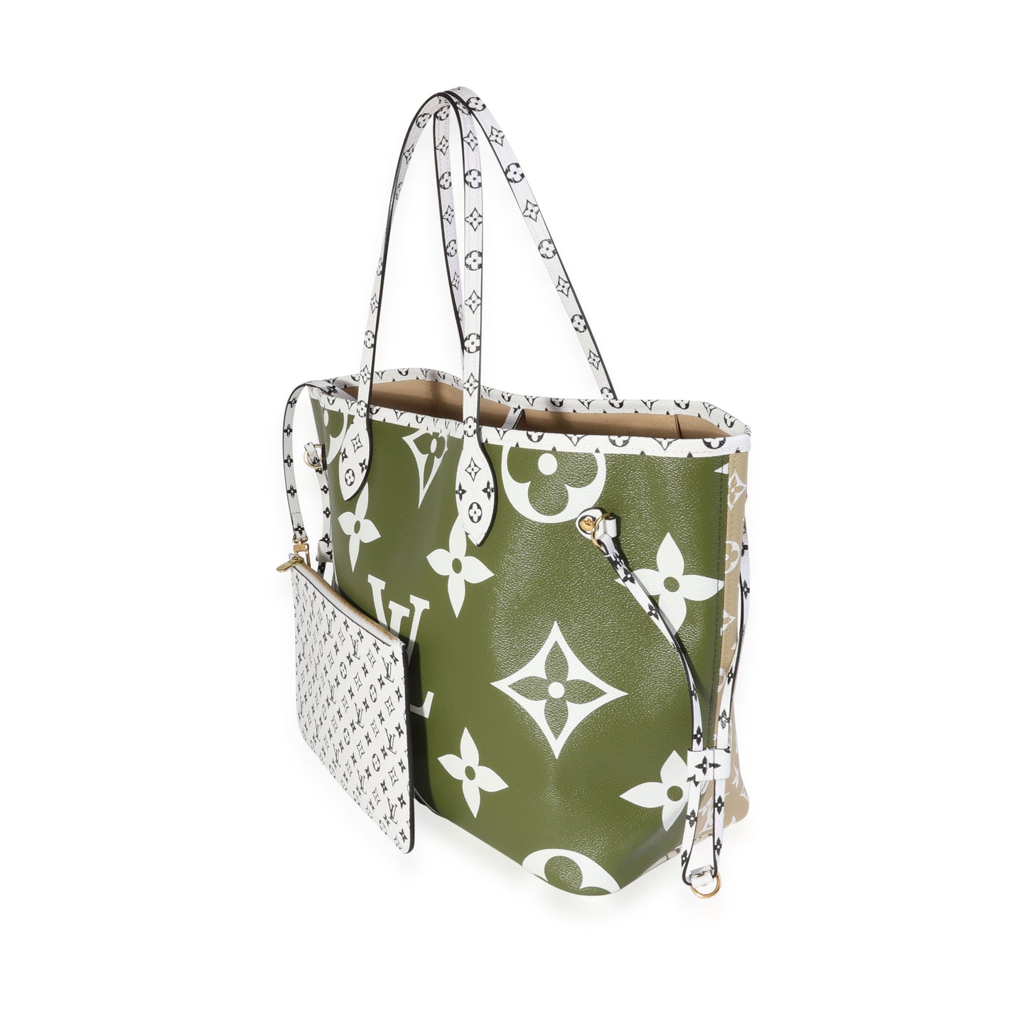 Louis Vuitton Louis Vuitton Khaki & White Monogram Giant Neverfull MM