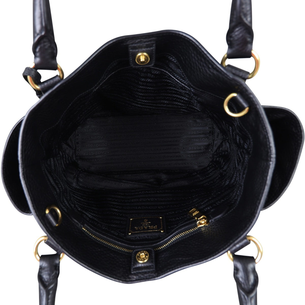 Prada Vitello Daino Side Pocket Tote