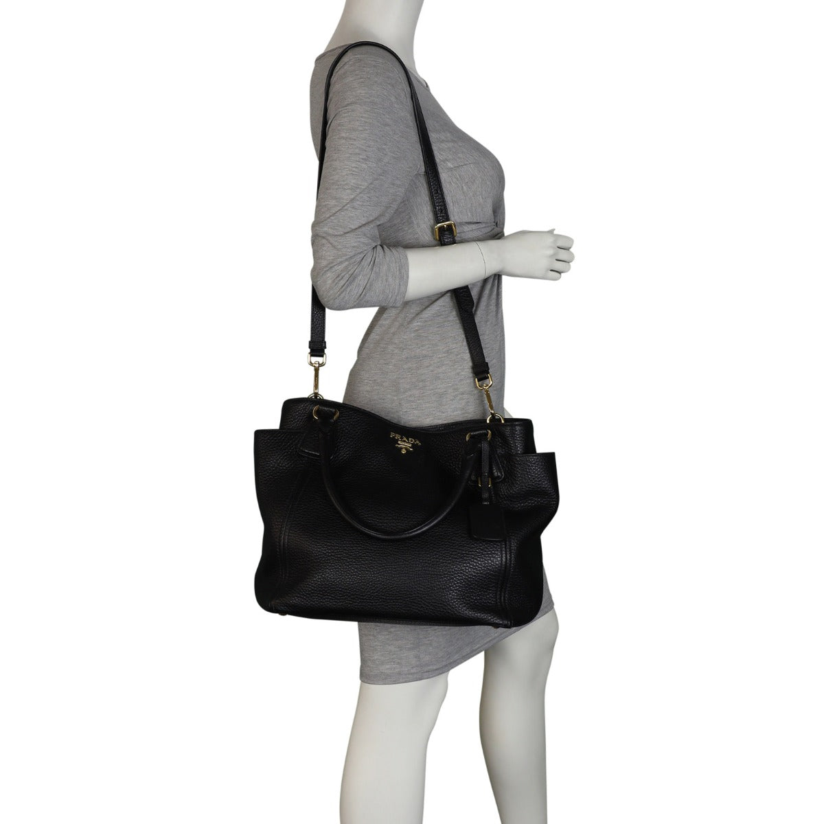 Prada Vitello Daino Side Pocket Tote
