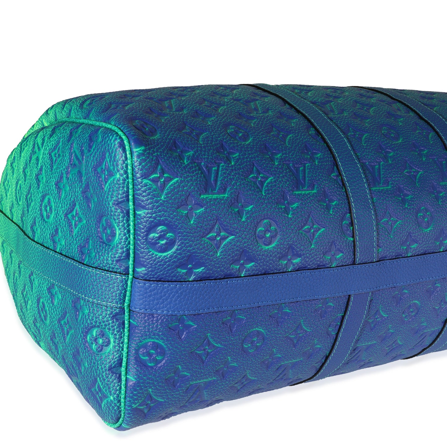 Louis Vuitton Louis Vuitton Blue & Green Monogram Taurillon Illusion Keepall Bandoulière 50
