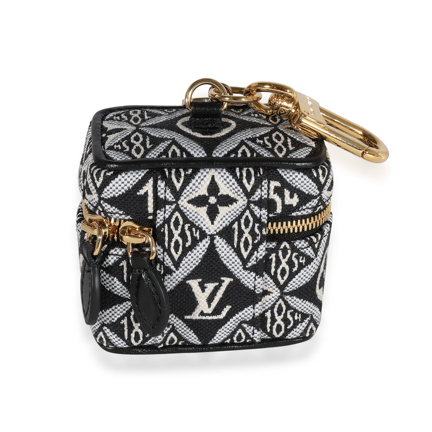 Louis Vuitton Louis Vuitton Black & White Jacquard Since 1854 Vanity Bag Charm