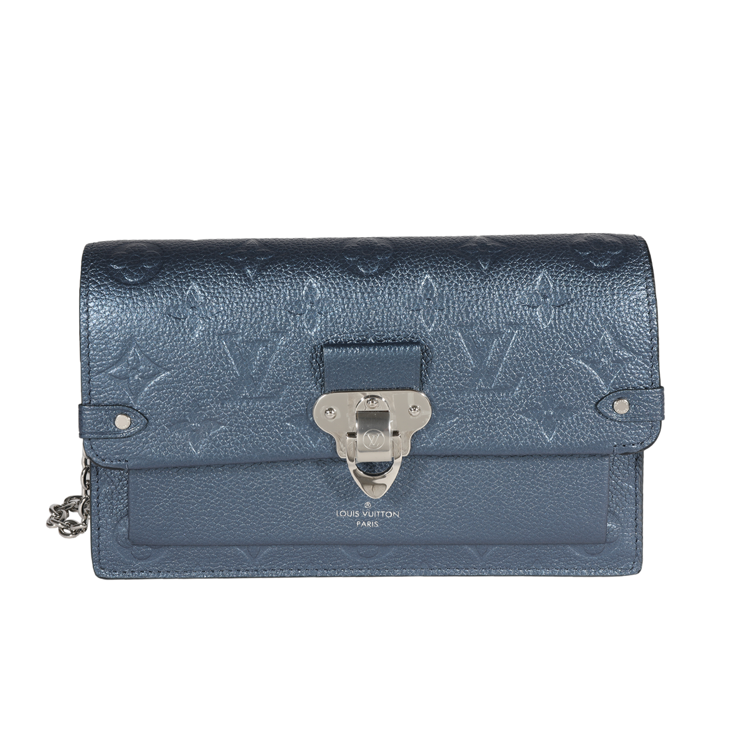 Louis Vuitton Louis Vuitton Navy Nacre Monogram Empreinte Vavin Chain Wallet