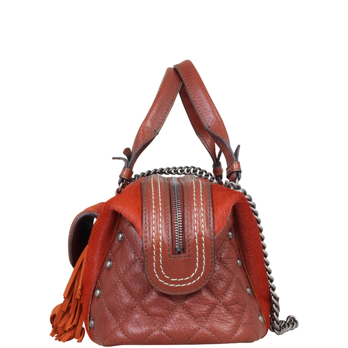 Chanel Pony Hair and Leather Paris-Dallas Bowling Fringe Bag | Burnt Orange