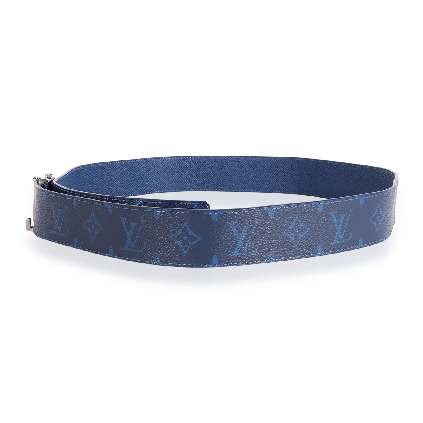 Louis Vuitton Louis Vuitton Cobalt Blue Taiga & Monogram Canvas  LV Initiales 40MM Belt