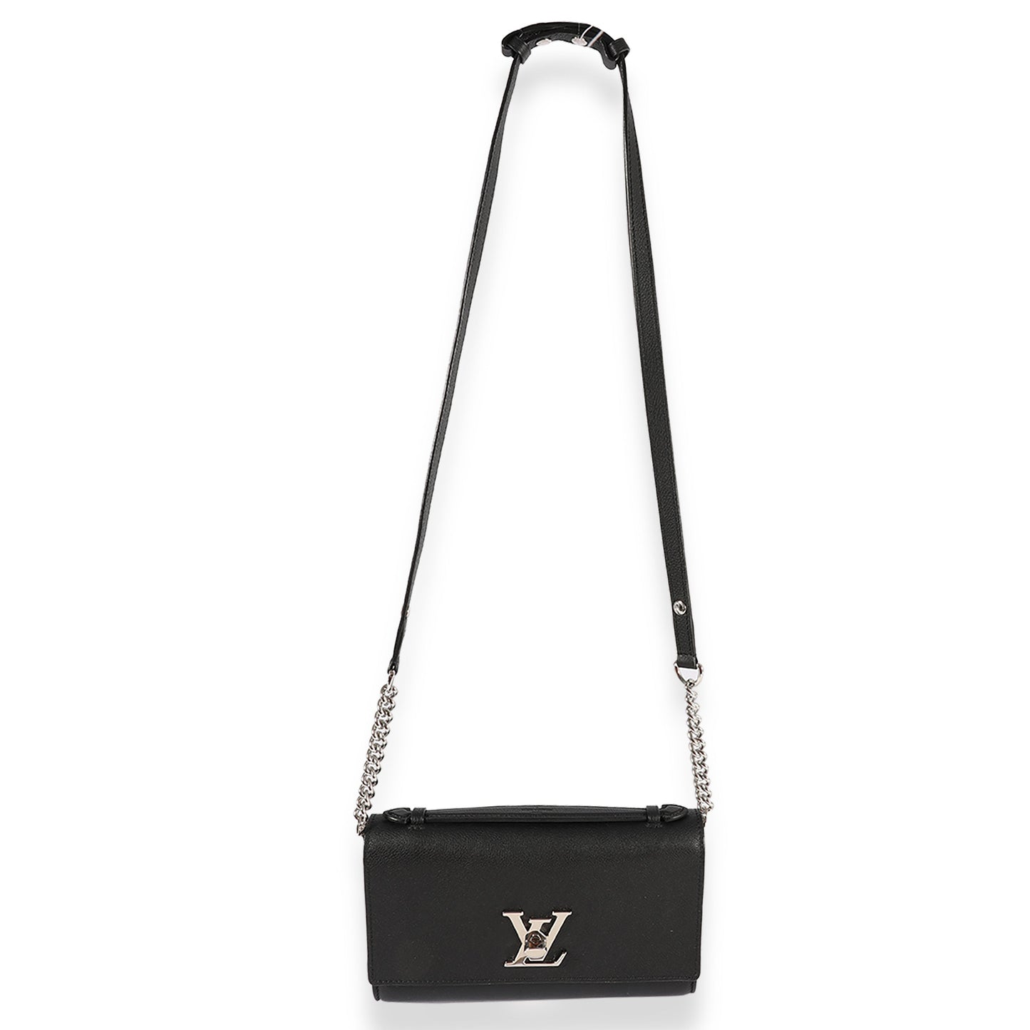 Louis Vuitton Louis Vuitton Black Taurillon Leather Lockme Short Handle Clutch