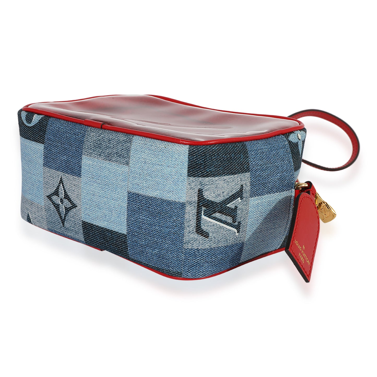 Louis Vuitton Louis Vuitton Denim Patchwork & Red Leather PVC Beach Pouch