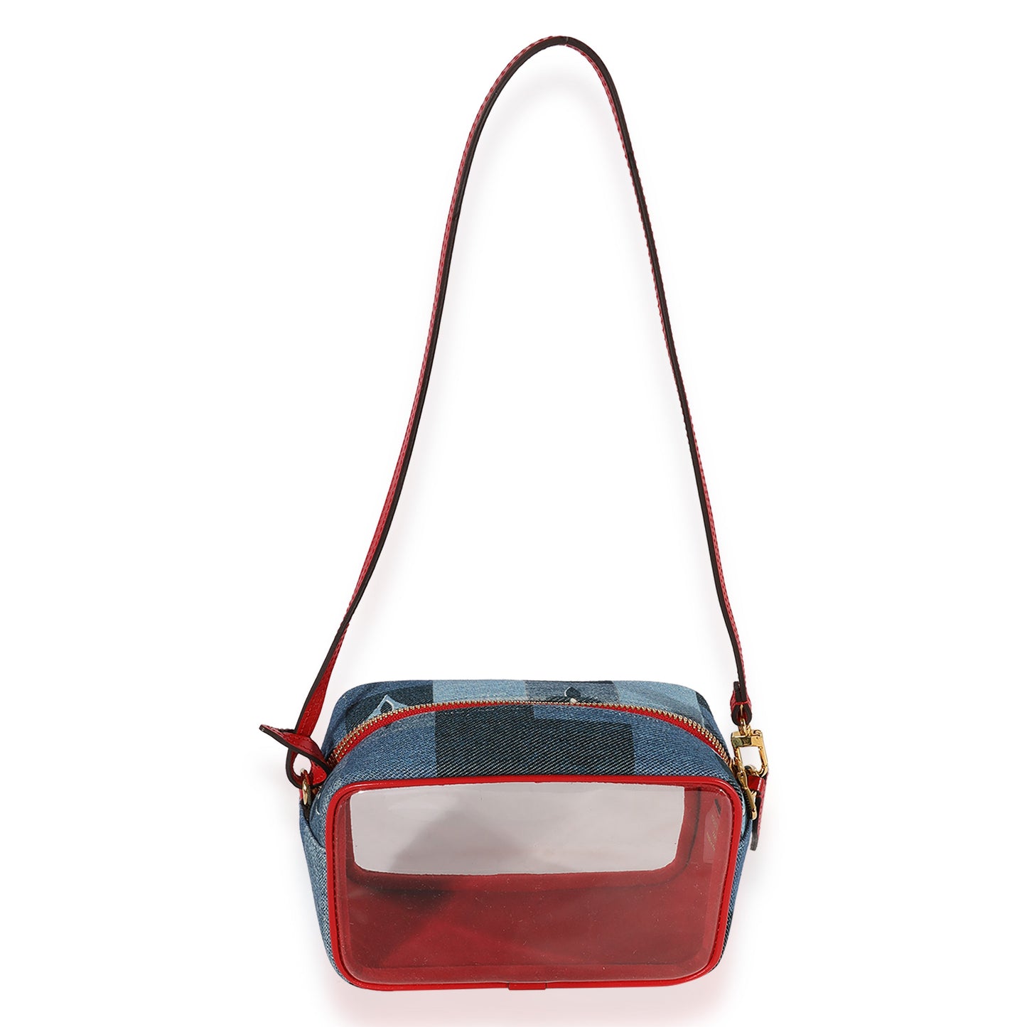 Louis Vuitton Louis Vuitton Denim Patchwork & Red Leather PVC Beach Pouch