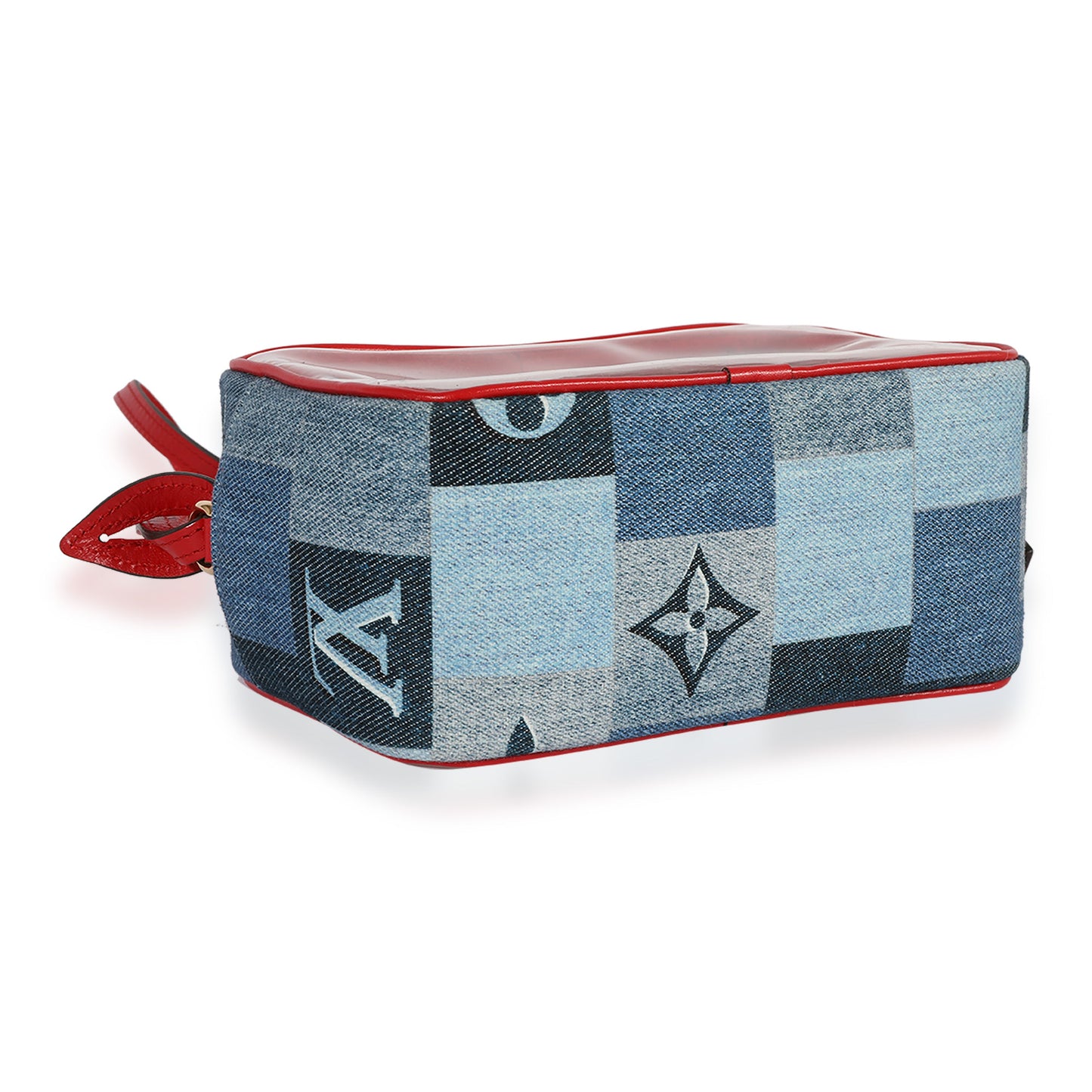 Louis Vuitton Louis Vuitton Denim Patchwork & Red Leather PVC Beach Pouch