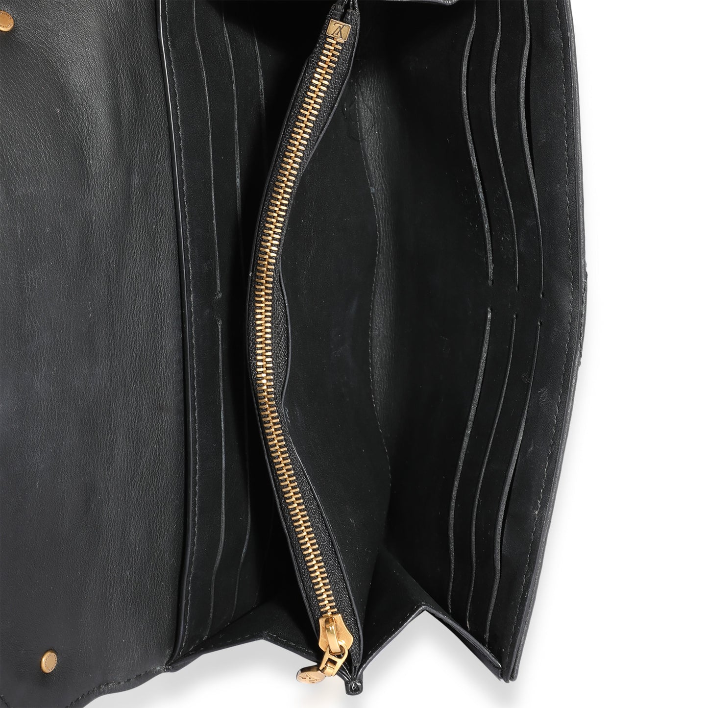 Louis Vuitton Louis Vuitton Black Calfskin New Wave Long Wristlet Wallet