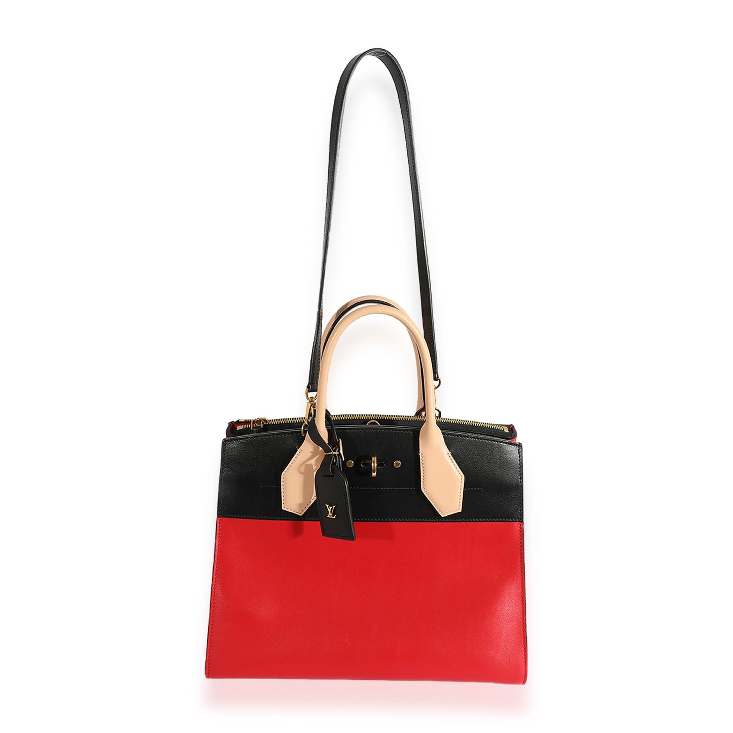 Louis Vuitton Rouge & Black Calfskin City Steamer MM