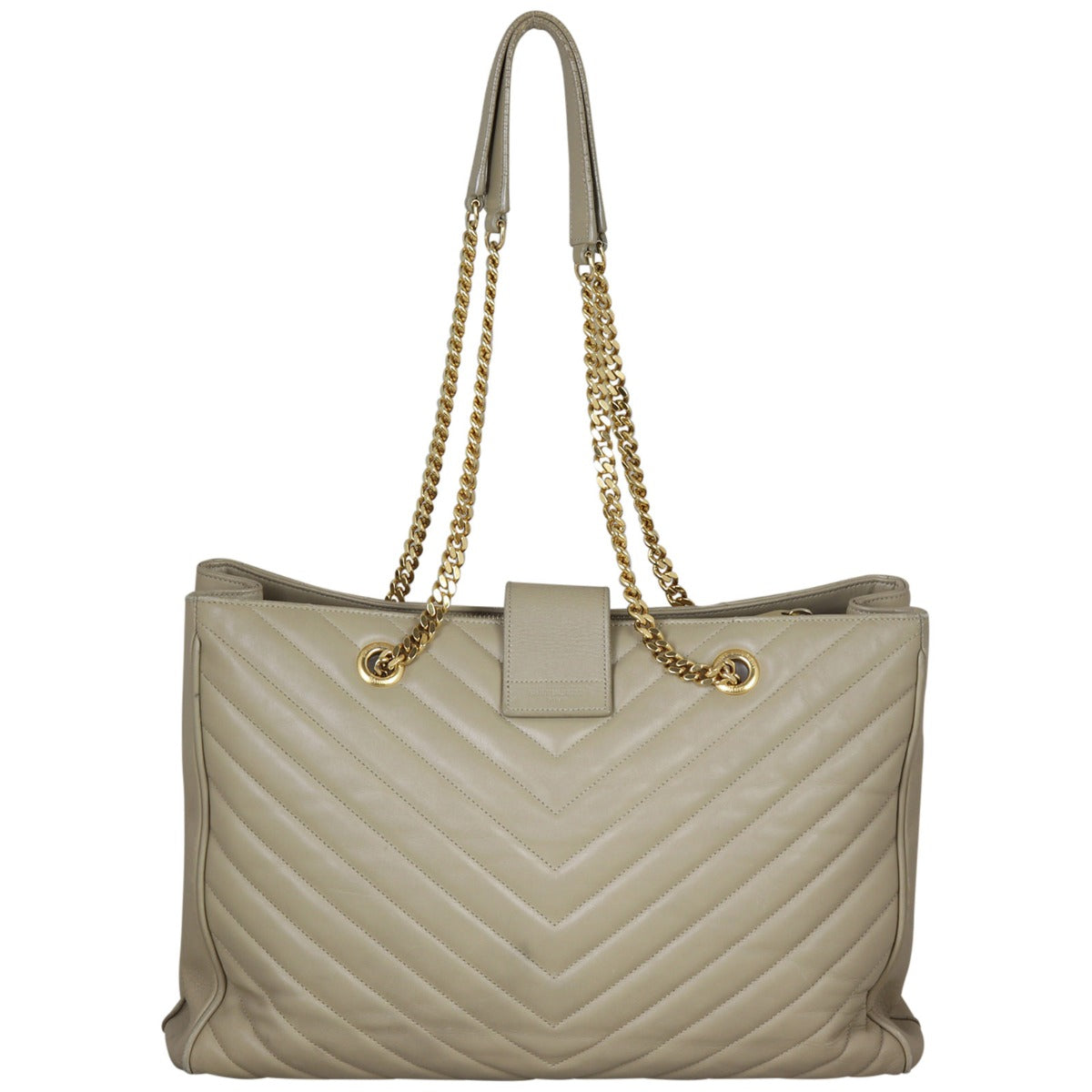 Saint Laurent Chevron Shopping Tote